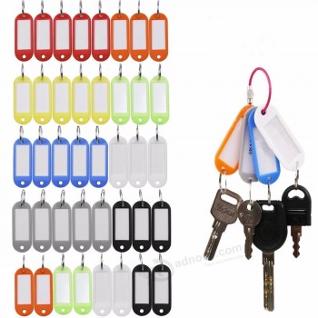 Porte-clés en plastique en gros bon marché / Étiquettes d’identification / Identifiant d’article avec anneau fendu pour porte-clés
