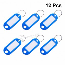 12pcs etichette portachiavi in ​​plastica vuote portachiavi ID portachiavi portachiavi etichette per bagagli etichette organizzatore per ufficio a casa - colore casuale