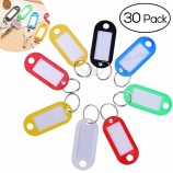 30pcs de plástico multicolor Key fobs bagagem ID etiquetas etiquetas com porta-chaves (cor aleatória)