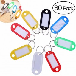30pcs Multi-color Plastic Key Fobs Luggage ID Tags Labels with Key Rings (Random Color)