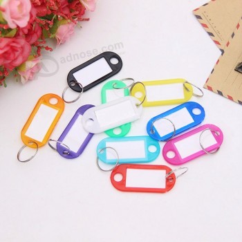 1/10/50Pcs Plastic Keychain Key Fobs Luggage ID Tags Labels Key Rings With Name Cards Key Chain Keyring