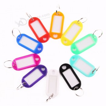 10 PCS en plastique personnalisé split anneau ID Étiquettes clés Étiquettes Porte-clés Porte-clés Porte-clés Numéro Nom Bagages Étiquettes de bagages