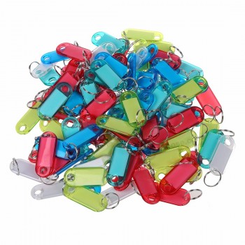 Vente en gros cusotm Crystal Clear Colorful Key ID Tag Tags, 100 Pcs