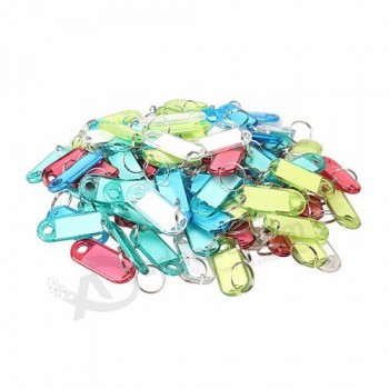 Vente en gros Crystal Clear Colorful Key ID Tag Tags, 100 Pcs