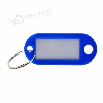 10Pcs Mix Color Plastic Keychain Key Ring Holder ID Tags Label Name Crad Language Fob Split Ring