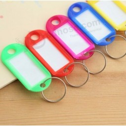 Plastic key tag/keychain label name with split ring