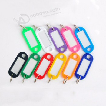 Porte-clés en plastique bon marché mélanger couleur ID étiquette Étiquettes de nom avec anneau