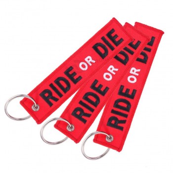 Broderie double face porte-clés porte-clés étiquettes d’usine directe