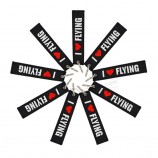 personality black embroidery Key chains I love flying Key Fob