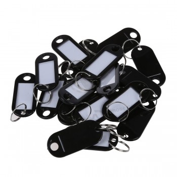 Clé ID Étiquette Tags Split Ring Porte-clés Noir en gros