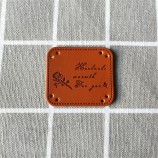 handmade leather labels flower anchor Key label