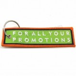 custom design embroidered chain aviation tags Oem Key chains safety Tag