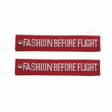 Superior Quality keychain Customized Flight Key chain Label Embroidery Lace Designs