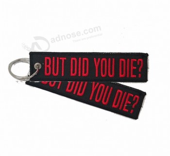 textile hotel holder Key ring with design pilot embroidery keychain keyring