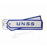 Tag fabric with animal embroidery keychain custom