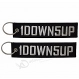 wholesale embroidery with metal ring custom motorcycle Tag customized woven printing Key chain