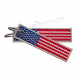 textile embroidery keyrings cheap keychains promotional custom embroidered keychain patch