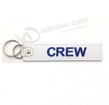 tecido Key Tag promocional bordado chaveiro logotipo personalizado