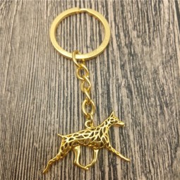 Dobermann Schlüsselanhänger Mode Haustier Hund Schmuck Dobermann Pinscher Auto Schlüsselbund Tasche Schlüsselring für Frauen Männer