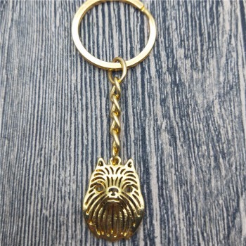 新的空心布鲁塞尔格里芬钥匙链时尚宠物狗珠宝时髦布鲁塞尔格里芬汽车钥匙扣包钥匙圈女男士