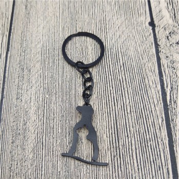 Neues niedliches Hunde- und Katzenschattenbild keychain Hunde- und Katzencharme-Goldfarbsilberfarbe füllte keychain ein Geschenk für Tierliebhaber