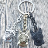 Neue siamesische Katze Schlüsselanhänger Mode Haustier Katze Schmuck trendige siamesische Katze Auto Schlüsselbund Tasche Schlüsselring für Frauen Männer