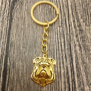 Englisch Bulldogge Schlüsselanhänger Mode Haustier Hund Schmuck Englisch Bulldogge Auto Schlüsselbund Tasche Schlüsselring für Frauen Männer