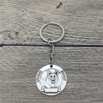 新的老式威尔士科基犬钥匙扣古董银古董青铜威尔士科基犬钥匙扣钥匙圈宠物狗珠宝