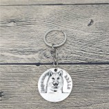 Nouveau Vintage Japonais Akita Porte-clés Argent Antique Bronze Antique Japonais Akita Porte-clés Porte-clés Chien Animaux de compagnie Bijoux