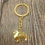 grobe Collie Schlüsselanhänger Mode Haustier Hund Schmuck grobe Collie Auto Schlüsselbund Tasche Schlüsselring für Frauen Männer
