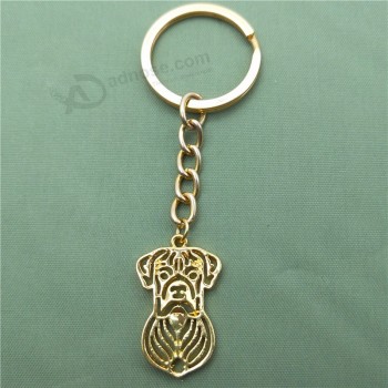 新的老式拳击手钥匙链时尚宠物狗珠宝拳击手汽车钥匙扣包钥匙扣女男士