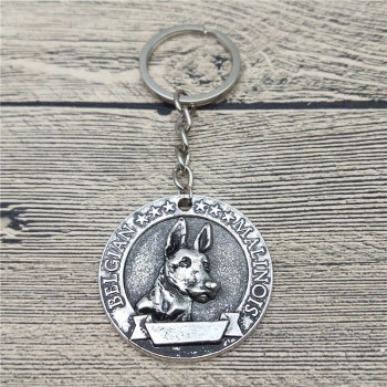 Nouveau Tendance Rétro Belge Malinois Porte-clés Mode Animal Chien Bijoux Belge Malinois Voiture Porte-clés Sac Porte-clés Pour Femmes Hommes