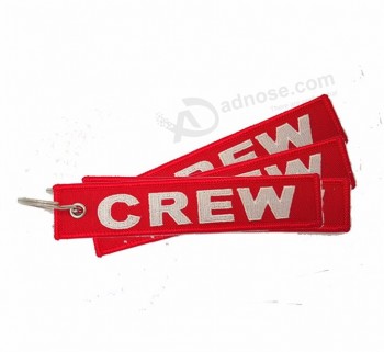 Souvenir Personnalisé Broderie Étiquette Fabricant Logo Personnalisé Porte-clés Tissé