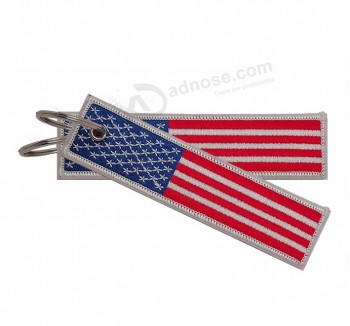 Porte-clés de broderie textile Porte-clés bon marché Patch de porte-clés brodé personnalisé promotionnel