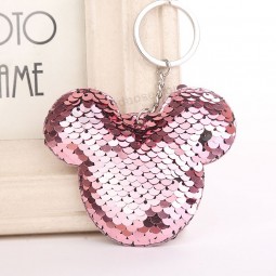 Mickey porte-clés paillettes pompon paillettes porte-clés pour accessoires de voiture porte-clés