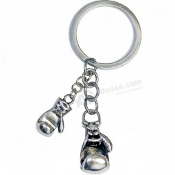 Custom metal ornament joker boxing gloves key chain and key ring