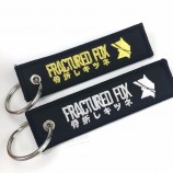 hoge kwaliteit custom biker borduurstof sleutelhanger groothandel in China