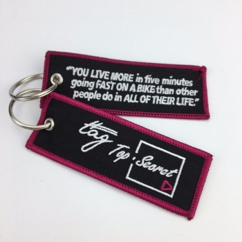 Logo personnalisé 3D Nom de marque Broderie Tag Porte-clés promotionnels