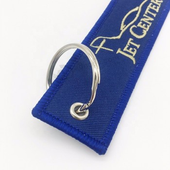 Newest wholesale cloth key tag, Custom brand logo embroidery keychains for promotion