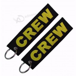 定制的徽标设计飞行刺绣钥匙扣，适用于机组人员