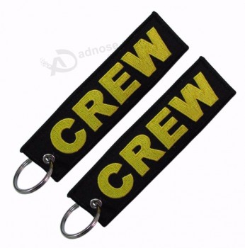定制的徽标设计飞行刺绣钥匙扣，适用于机组人员