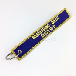 gewebtes Schlüsseletikett, Flugbesatzungsgewebe keychain Kein MOQ Stickerei keychain