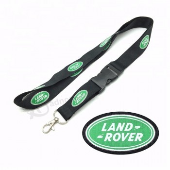Sérigraphie noire personnalisée Polyester ID Badge Cou Lanières personnalisées Aucune quantité minimale de commande avec logo de voiture