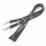 billig pesrsonalized machen eine benutzerdefinierte Lanyard schwarz Doppel-Clips personalisierte Lanyards
