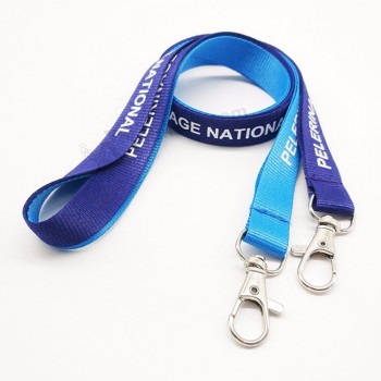OEM impresión poliéster azul gancho de seguridad teléfono móvil cordones personalizados logotipo personalizado