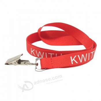 fabrieksprijs OEM gepersonaliseerde bedrukte gepersonaliseerde lanyards met groothandel in bulldog-clips