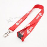personalisierter Druck lustiger roter Stoff personalisierte Lanyards Für Schlüssel mit Auslöseclip