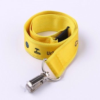 Supplier Custom Sublimation Yellow Stain Label personalised lanyards With Metal Hook Free Sample