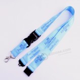 mode benutzerdefinierte hellblau siebdruck nylon personalisierte lanyards großhandel