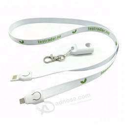 fabrieksprijs aangepast afdrukken witte gepersonaliseerde lanyards lader